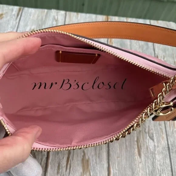 Coach Teri Shoulder Bag In Signature Canvas With Charms Powder Pink Purse - Picture 6 of 8